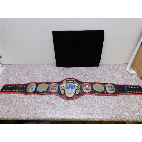 Vintage Championship Belt Heavy Brass Plates, Leather, Worn Condition WWE WWF Boxing Wrestling