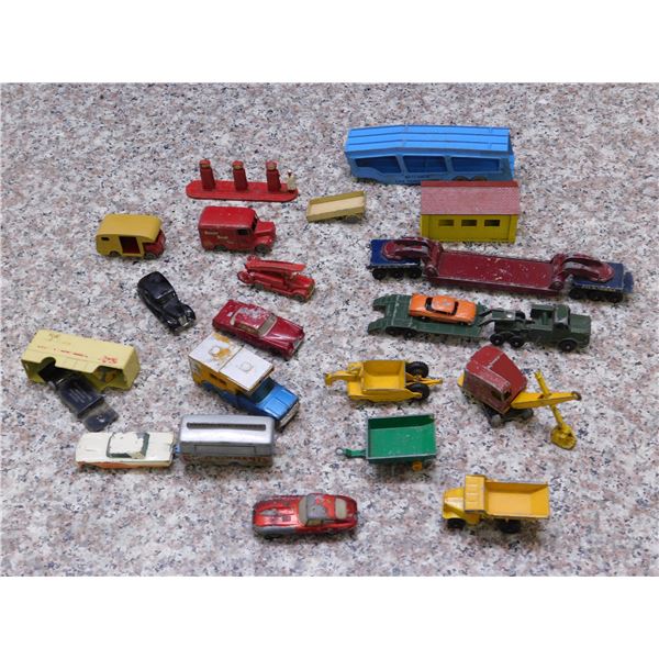 Box of Matchbox Cars Trucks 1950s-60s Die Cast Assorted Conditions