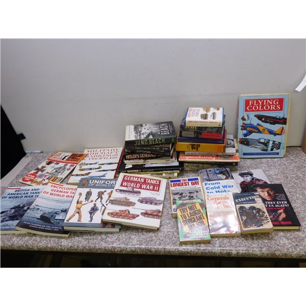 Lot of Military Related Books, Old to New, Biographies, Fiction & Nonfiction, Encyclopedias, Etc