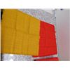 Image 4 : Red and Yellow Dolan Tablecloth Table Setting Pieces Jolentex Decke Marken Knit Fringe