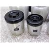 Image 4 : Lot of Kromex Stacking Canister Set x2 Grease, x2 Tea, Sugar, Flour Spun Aluminum Westbend Coffee