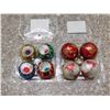 Image 1 : Lot of 8 2 Sets of 4 Vintage Christmas Glass Ornaments Balls Mercury Glass Concave Reflector