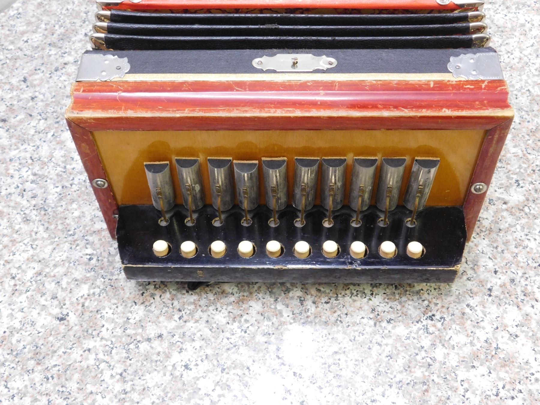 Vintage Squeeze Box Instrument Accordion 10 Button