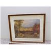 Image 2 : Lot of 2 Framed Art Prints Jacques d' ARTHOIS  "Pasage d' hiver" and Peter Brueghel  Village Scenery