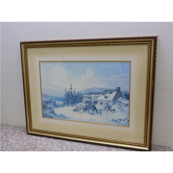 Framed Art Print  The Habitant Farm  by Cornelius Krieghoff