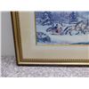 Image 3 : Framed Art Print "The Sleigh Race Across The Ice" by Cornelius Krieghoff