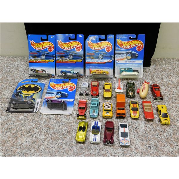 Lot of 24 Hotwheels Cars 6 Are Carded
