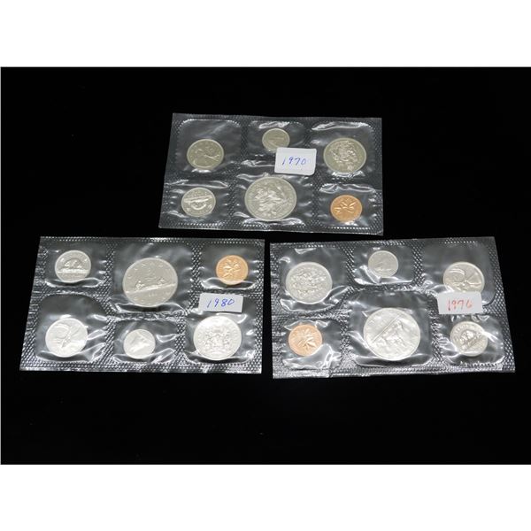 1970, 76, 80 Uncirculated Sealed Coin Sets
