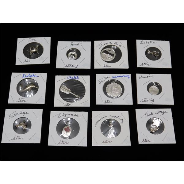 12 Sterling Silver Charm Bracelet  charms 