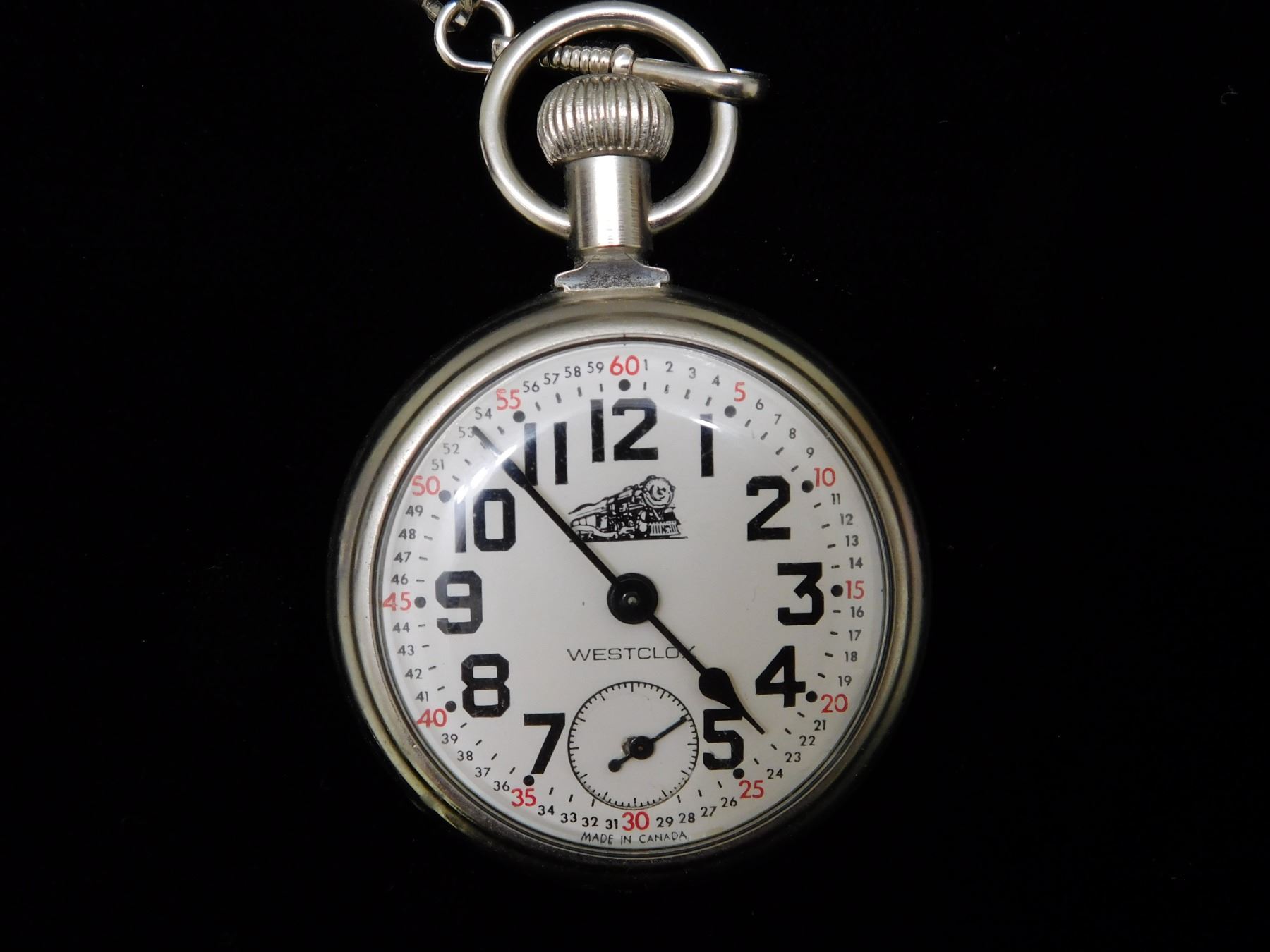 Westclox Railroad Watch Pocket Watch Works Mechanical Wind Up