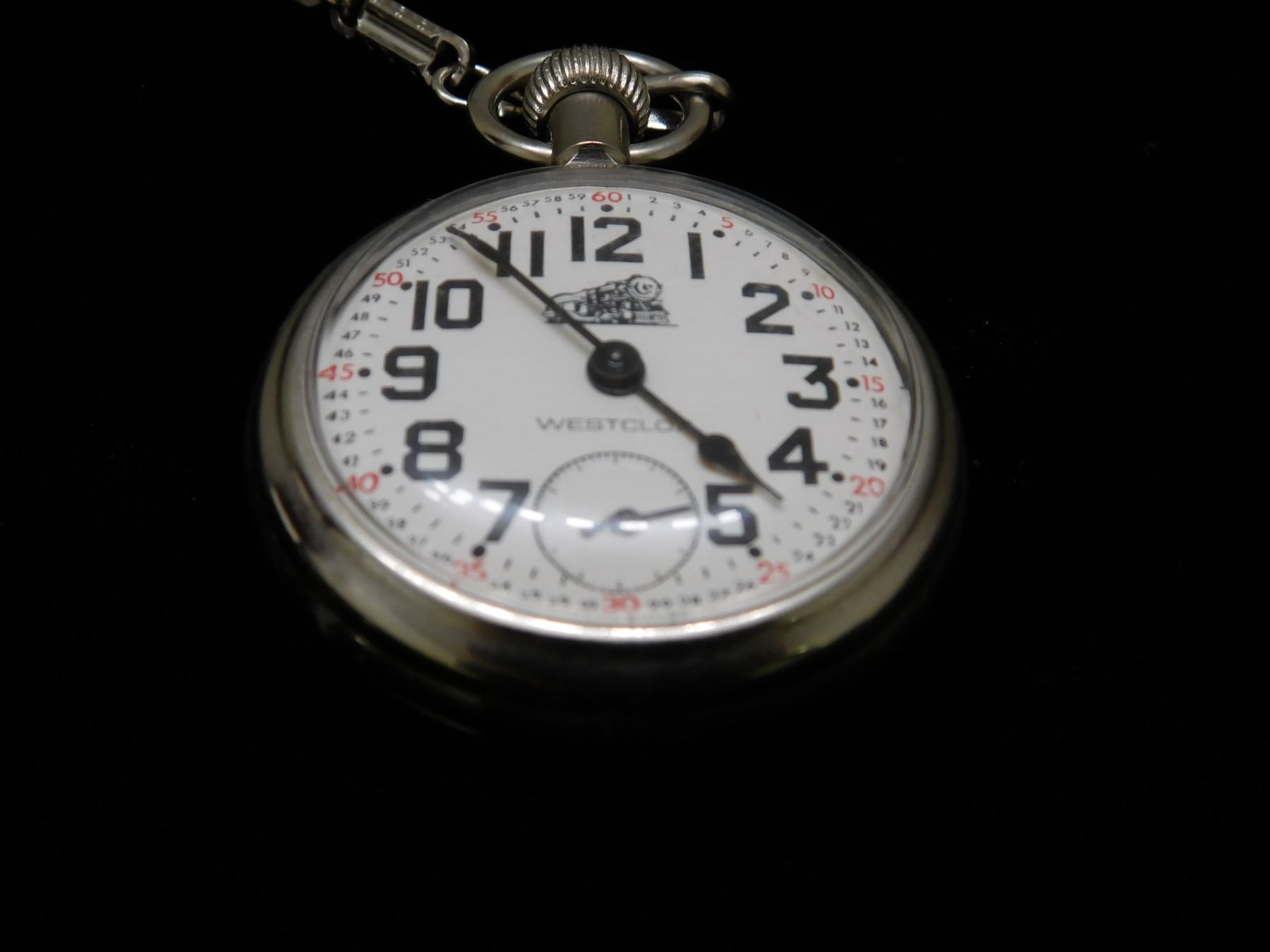 Westclox Railroad Watch Pocket Watch Works Mechanical Wind Up