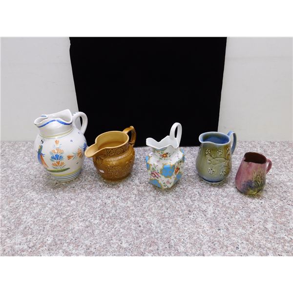 Lot of 5 Ceramic Pottery Pitchers Jugs Irish Porcelain, Huntsville