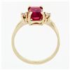 Image 8 : Vintage 14k Gold 2.20 ctw Emerald Pink Tourmaline Ring w/ Round Diamond Accents