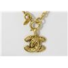 Image 2 : Chanel Gold-tone Metal CC Quilted Logo Pendant Necklace