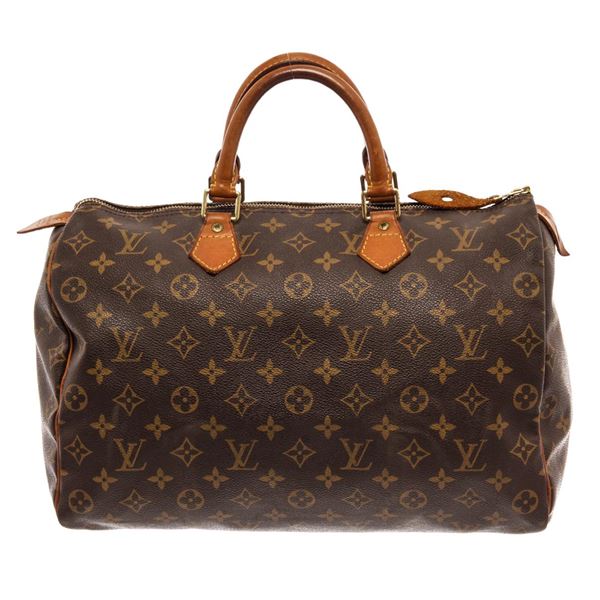 Louis Vuitton Brown Monogram Canvas Speedy 35 Satchel Bag