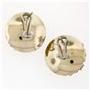 Image 5 : New Solid 14K Yellow Gold Large Round Tangled Wire Button Omega Back Earrings