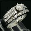 Image 4 : 14K White Gold 1.39 ctw Prong Round & Channel Princess Diamond Engagement Ring