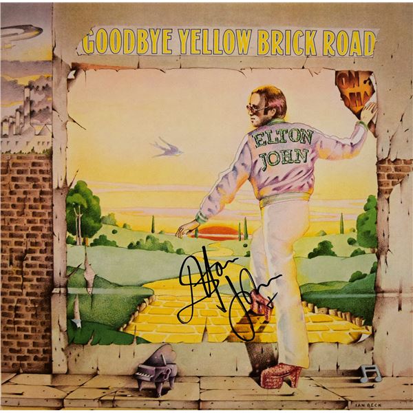 Elton John signed Goodbye Yellow Brick Road album