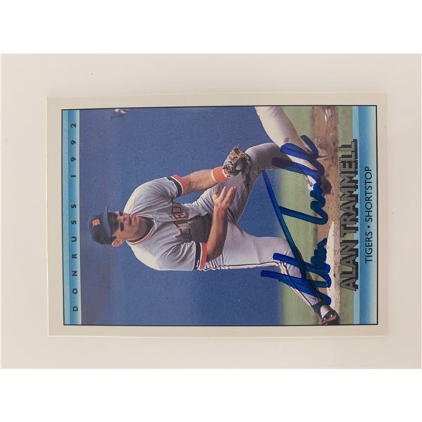 Alan Trammell signed baseball card