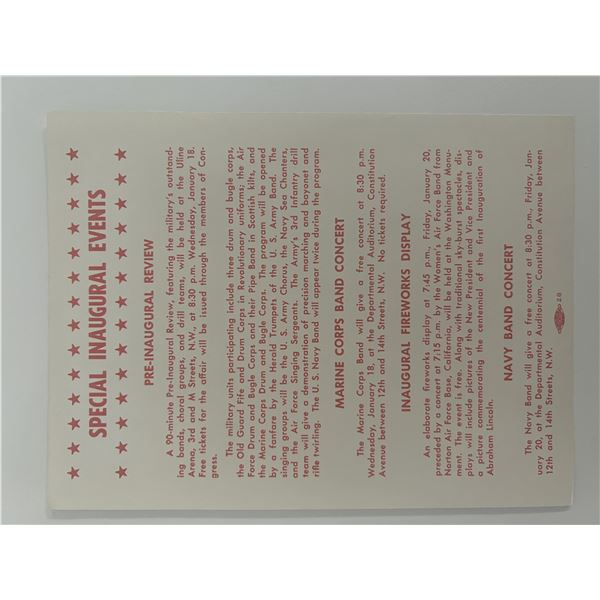 1957 Dwight D. Eisenhower inaugural event schedule