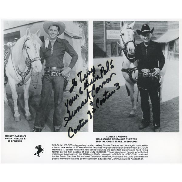 Six-Gun Heroes Sunset Carson signed photo