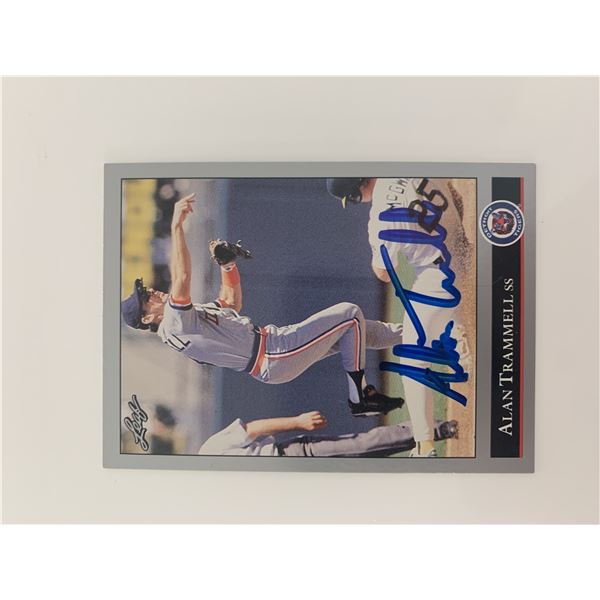 Alan Trammell signed baseball card