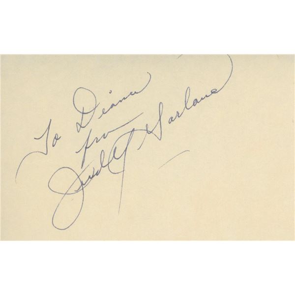 Judy Garland signed note
