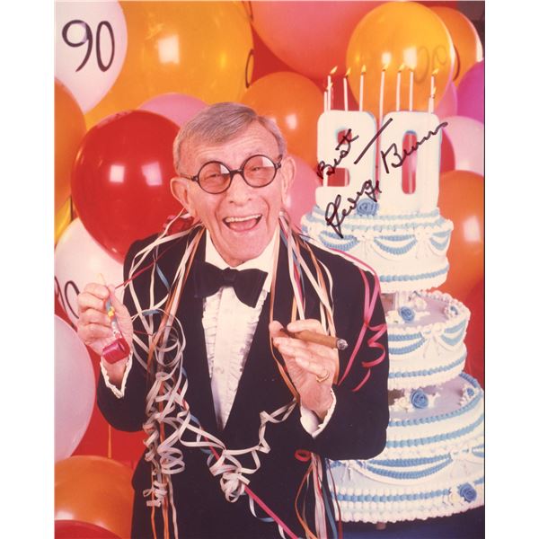 George Burns signed 90th Birthday party signed photo
