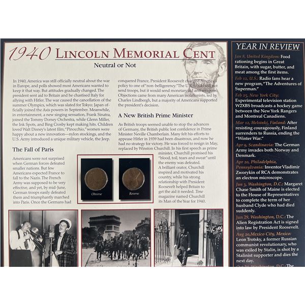 1940 Lincoln Memorial Cent Panel
