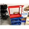 Image 1 : TWO U-LINE ROLLING CARTS. 30"X16"X30"H. ONE RED AND ONE BLUE