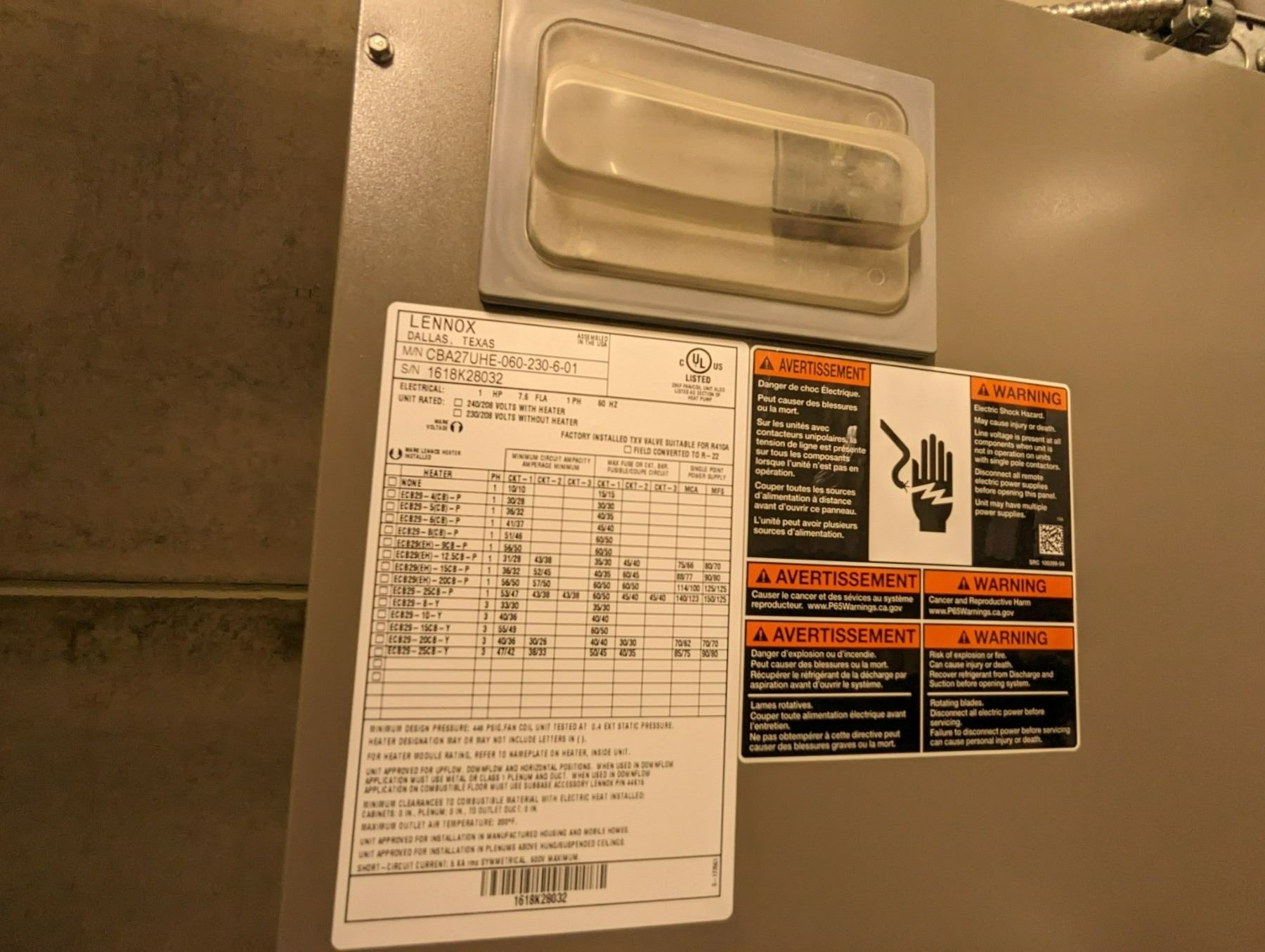 LENNOX ELITE SERIES 5 TON HEAT PUMP WITH CONDENSER MODEL CBA27UHE060