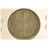 Image 2 : 1951-F GERMAN SILVER 5 MARK .2251 OZ. ASW