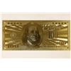 Image 1 : 1999  REPLICA GOLD FOIL US $100 BILL 24KT LAYERED