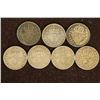 7 GREAT BRITIAN SILVER 3 PENCE: 1890 & 1891 (.042