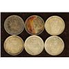 Image 2 : 6 SWITZERLAND SILVER 1/2 FRANC COINS .0671 OZ. ASW