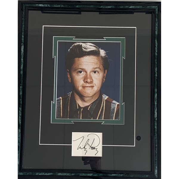 Mickey Rooney original signature in framed collage