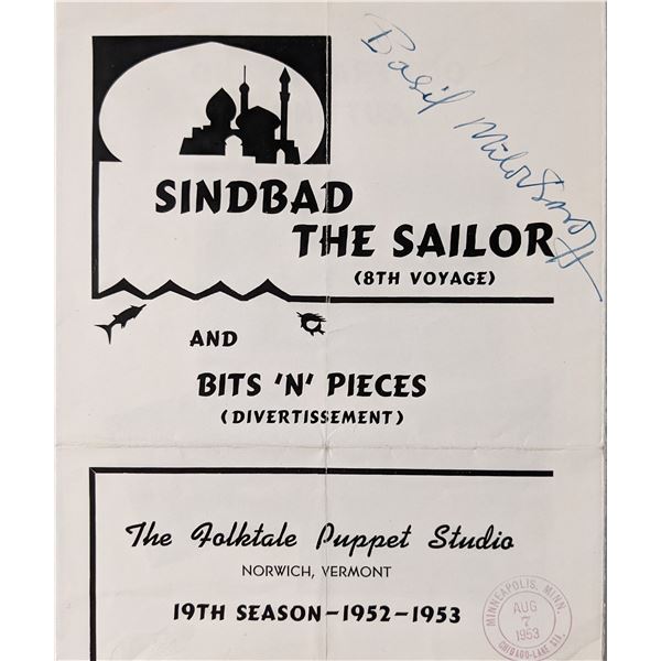 Puppeteer Basil Milovsoroff signed pamphlet