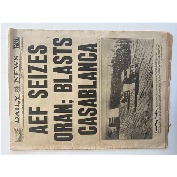 New York Daily News Original 1942 Vintage Newspaper