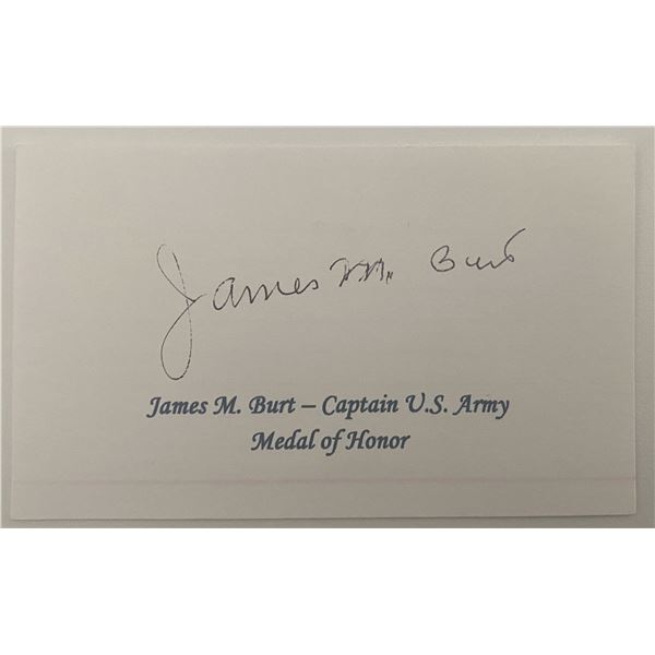 WWII U.S. Army Captain James M. Burt Medal of Honor Original Signature