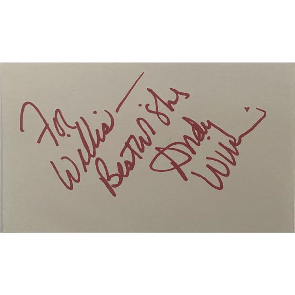 Andy Williams signed note