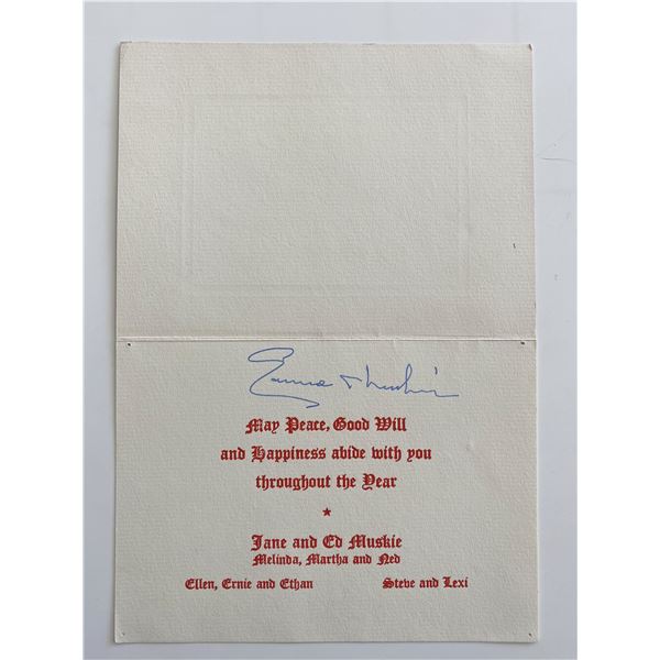 Secretary of State Ed Muskie signed card