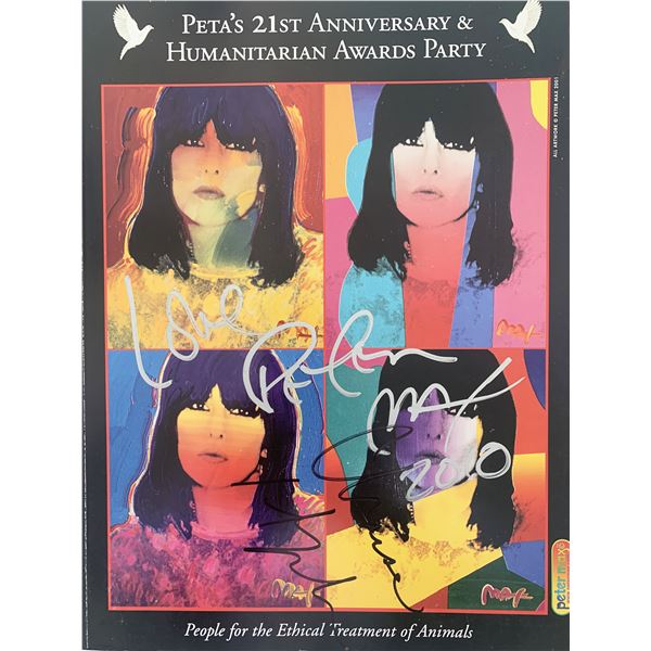 Peta 21st Anniversary & Awards Party Peter Max and Chrissie Hynde signed program