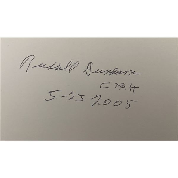 WWII Medal of Honor Russell E. Dunham original signature