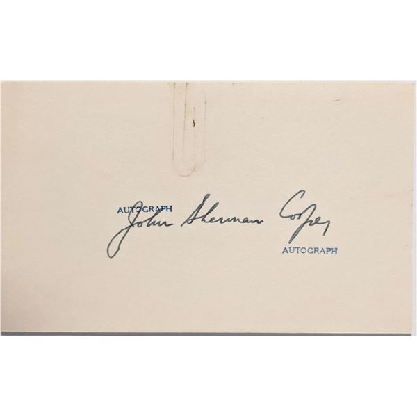 Senator John Sherman Cooper autograph.