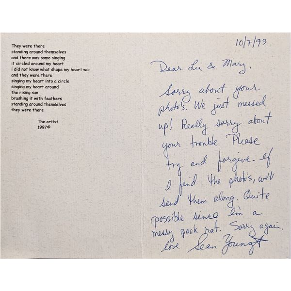 Bladerunner  Sean Young signed letter