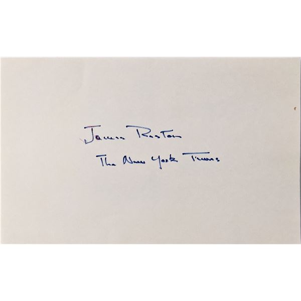 N.Y. Times reporter James Reston autograph