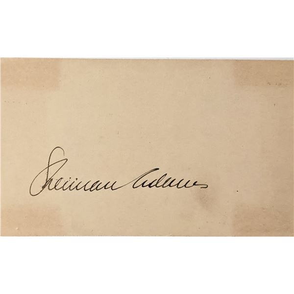 Gov. Sherman Adams signed postal card