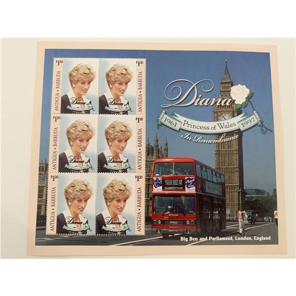 Antigua Barbuda Diana Princess of Wales commemorative stamp set