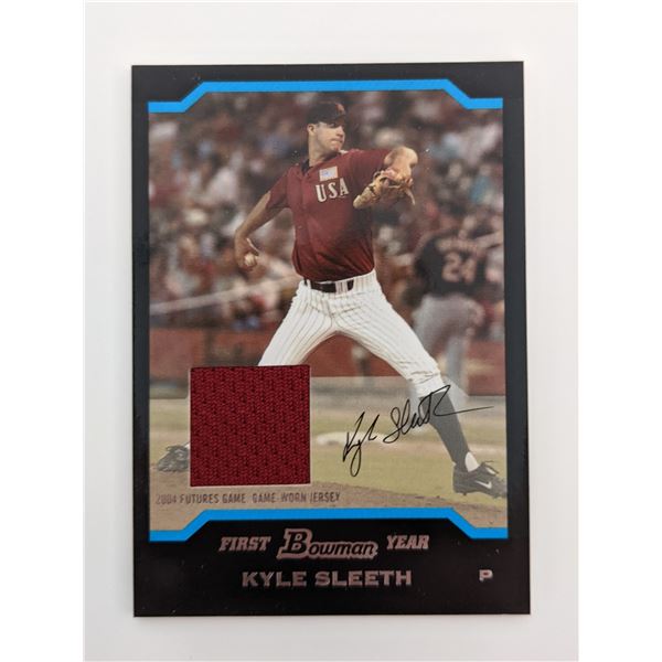 Kyle Sleeth Baseball Trading Card with 2004 Futures Game Game-Worn Jersey Swatch - Bowman First Year