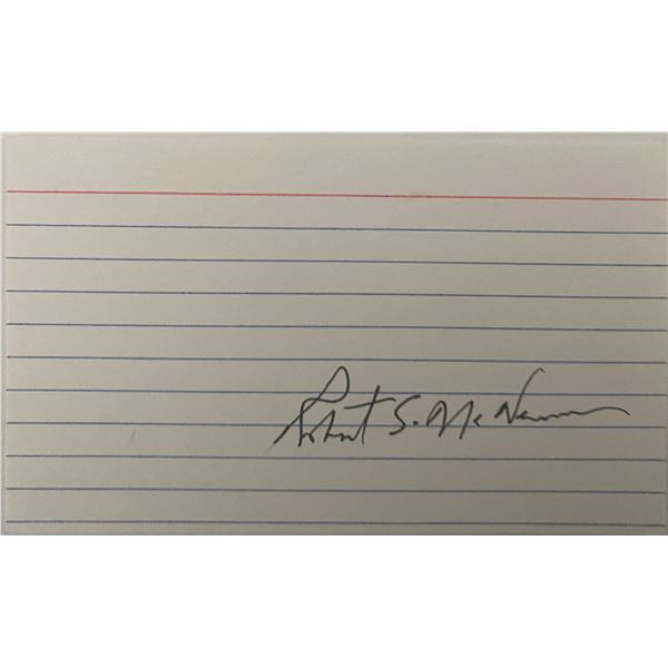 8th US Secretary of Defense Robert McNamara original signature